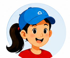 Girl avatar with blue cap and red shirt