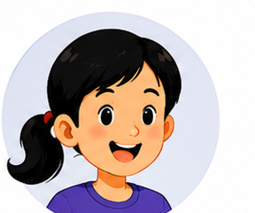Girl avatar with ponytail and purple shirt