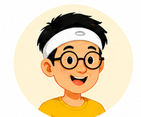 Boy avatar with glasses, headband and yellow shirt