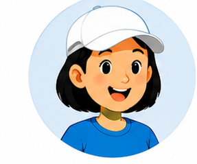 Girl avatar with white cap and blue shirt