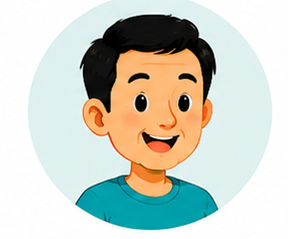 Boy avatar with black hair and teal shirt