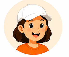 Girl avatar with white cap and orange shirt