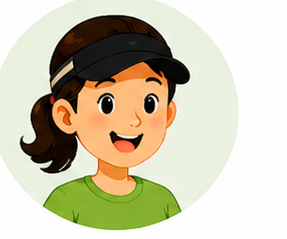 Girl avatar with black visor and green shirt